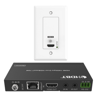 Kit Extensor HDBaseT | 4K2K@60Hz 40m | 1080p 70m | Función PoC | IR Bidireccional | RS-232 | 