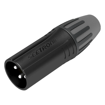 XLR conector de cable macho, carcasa enchapada en negro, contactos enchapados en plata