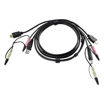  Cable KVM USB HDMI | Audio | 1.8m | Conexión de PC a Conmutador KVM | Compatible con Conmutadores ATEN