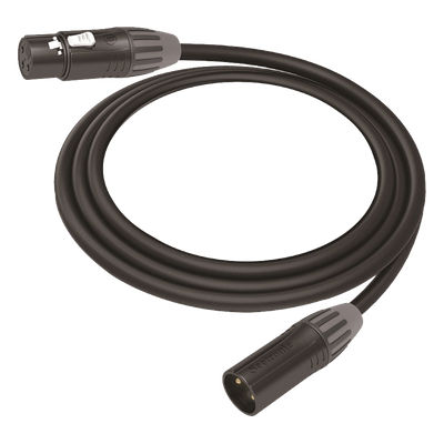 Cable XLR 3 polos hembra - XLR 3 polos macho - Serie M carcasa negra, contactos dorados