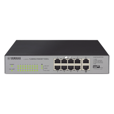 SWITCH DE RED POE 10 PUERTOS OPTIMIZADO P/ REDES DANTE