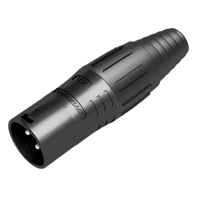 XLR conector de cable macho, carcasa enchapada en negro, contactos enchapados en plata