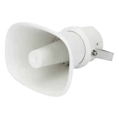 Altavoz Tipo Trompeta | 5 Watts - 30 Watts | Color Blanca | 100 V / 70 V | Material ABS | IP65 | Requiere amplificador