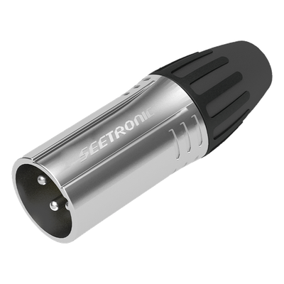 XLR conector de cable Macho, carcasa cromada perla, contactos plateados