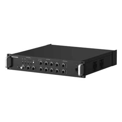 Amplificador de audio | 2 zonas de 250W  | 100V/70V | Calendarización de eventos | Biblioteca de Materiales de Audio | Entrada de Alarma 