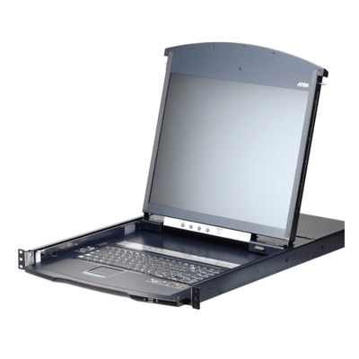 CONSOLA LCD DUAL RAIL CON SWITCH KVM POR IP INTEGRADO MULTI-INTERFAZ | CAT 5 DE 8 PUERTOS DE 1 CONSOLA LOCAL Y 1 CONSOLA REMOTA 
