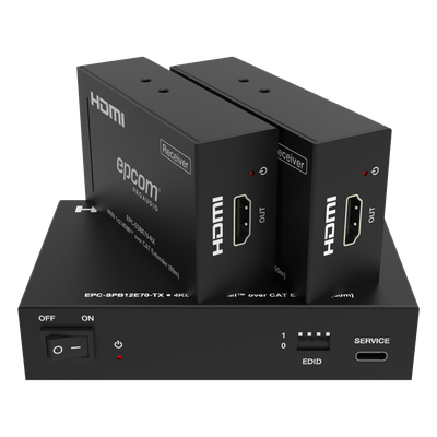Splitter HDMI 1x2 | 4K@60Hz a 60m | 4K@30Hz a 70m | Cable Cat6 | EDID | HDCP 2.2 | Salida Loop