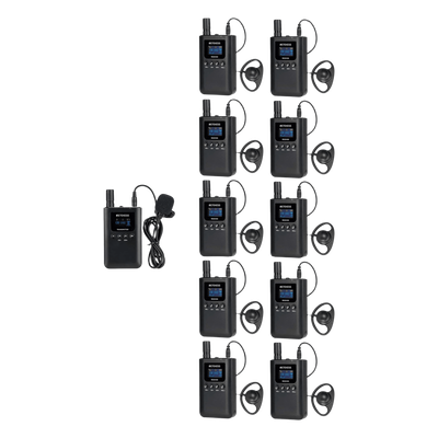 Kit para guía turístico de 1 transmisor y 10 receptores