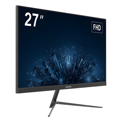 Monitor LED Full HD (1080p) de 27" / Bocinas Integradas / 100 Hz / Ideal para CCTV, Oficina y Hogar / Entrada HDMI-VGA / VESA (100 X 100) / Uso 24/7 / IPS / Ultra Delgado
