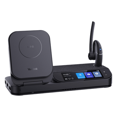 Auricular Bluetooth BH71 con Workstation de Yealink Con Pantalla Táctil de 3" con Cancelación de Ruido y Carga Inalámbrica para Smartphone