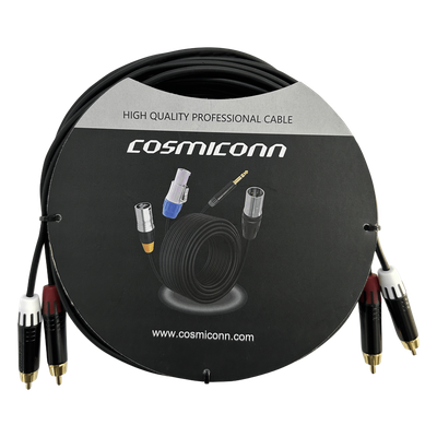 Cable 2 RCA x 2 RCA, conectores negros, con diferenciador de blanco y rojo (2x MT380-RD - 2x MT380-WH), length 5m