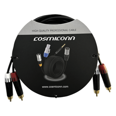 Cable 2 RCA x 2 RCA, conectores negros, con diferenciador de blanco y rojo (2x MT380-RD - 2x MT380-WH), length 2m