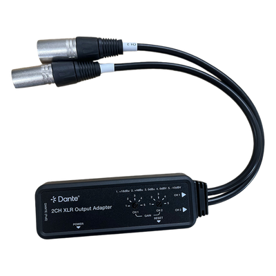 Extensor de Audio Dante® 2CH XLR Output Adapter | Entrada Digital Dante® | Salida XLR Balanceada/No Balanceada | Latencia Configurable 1-5ms | HDMI 1.4 | HDCP 1.4 | PoE IEEE802.3af | USB-C | Transmisión 100m