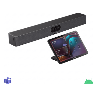 Barra de Videoconferencia A10 de Yealink para Salas Pequeñas con Android Integrado para Microsoft Teams y Modo BYOD - Incluye Panel Touch