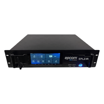 Grabador y Controlador Central Multimedia Automatizado / Chasis Rack 2U / Android OS Embebido / CPU Quad-Core / 4 GB RAM Industrial / 32 GB SSD / 4 Puertos DMX512 Fotoeléctricos Aislados / 2048 Canales Nativos Expandibles a 4096 / 4 Puertos Gigabit