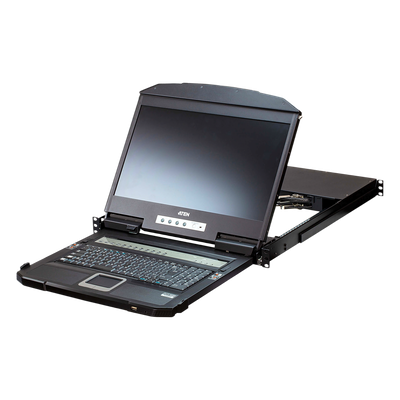 KVM Switch LCD 18.5" (7.3 in) | Consola Dual Rail 1U | 4 Puertos USB HDMI | Multi-View Quad-PiP-PbP-PoP | Resolución 1920x1200 @ 60Hz | Cascada 2 Niveles 16 Computadoras | Boundless Switching | Video DynaSync | EDID Expert | Consola Externa HD