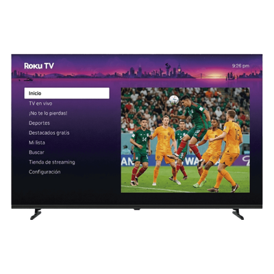 Smart TV 98 pulgadas QLED 4K Ultra HD con ROKU TV / Pantalla Gigante 2.19m × 1.25m / 1.07 mil millones de colores / Audio Dolby 12W+12W / 3 HDMI con ARC-CEC / WiFi / Ideal para Sala, Negocios y Digital Signage