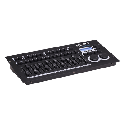 Controlador de Iluminación DMX Profesional / 256 Canales DMX512 / 16 Fixtures Simultáneos / Generador de 135 Shapes Integrados / 80 Playbacks con Control HTP-LTP / 2 Puertos DMX Aislados Ópticamente / Montaje en Rack