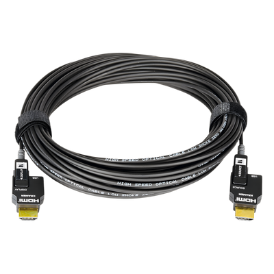 Cable Activo Óptico HDMI 4K 30 mts | 4K@60Hz 4:4:4 | 18 Gbps | Terminales Desmontables Micro-HDMI | Fibra Optica  | Libre de Halógenos LSHF | Bañado en Oro 24K