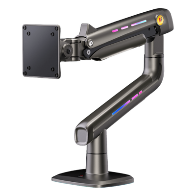 Soporte Mecánico Gaming NB F5 / Monitores de 32" a 60" / VESA 75x75 y 100x100 mm / Carga 2-20 kg (4.4-44 lbs) / Iluminación RGB / Sistema de Resorte de Alta Precisión