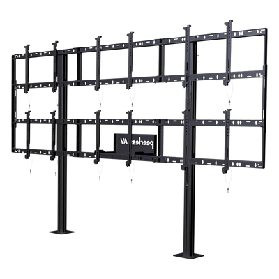 Soporte Modular para Video Wall Pedestal / Configuración 3x2 / Para Pantallas 46" a 55" / Hasta 5" de Profundidad (127 mm) / Ajuste Sin Herramientas / 8 Puntos de Alineación / Estructura de Aluminio / Compatibilidad VESA 200x2