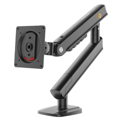 Brazo Ergonómico para Monitor / Soporte 17\"-32\" / Carga 2-7 kg / Ajuste de Tensión / Rotación ±90° / Instalación Abrazadera o Pasacables
