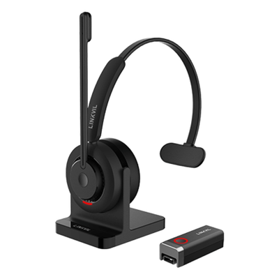 Diadema Inalámbrica / DECT 6.0 + Bluetooth 5.3 / Micrófono Rotable / Audio HD / Cancelación IA / Base de Carga
