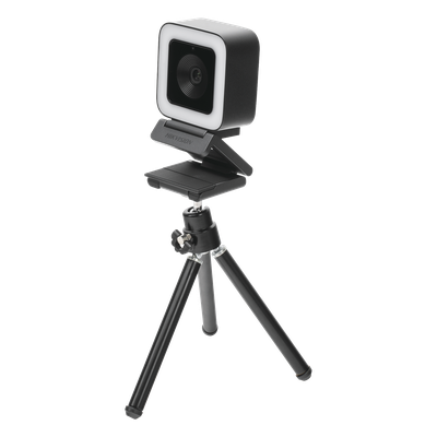 Cámara Web ALTA DEFINICIÓN (1080p) / Aro de Luz Interconstruido / Gran Angular / Micrófono Integrado / Conector USB de 2 mts / Fácil de Instalar / Reducción de Ruido Inteligente