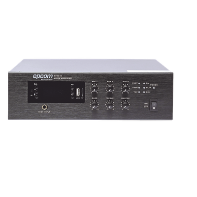 Mini Amplificador de Audio Mezclador | 240W RMS | Sistema 70/100V | MP3 | Tuner | Bluetooth | Musica ambiental y Voceo
