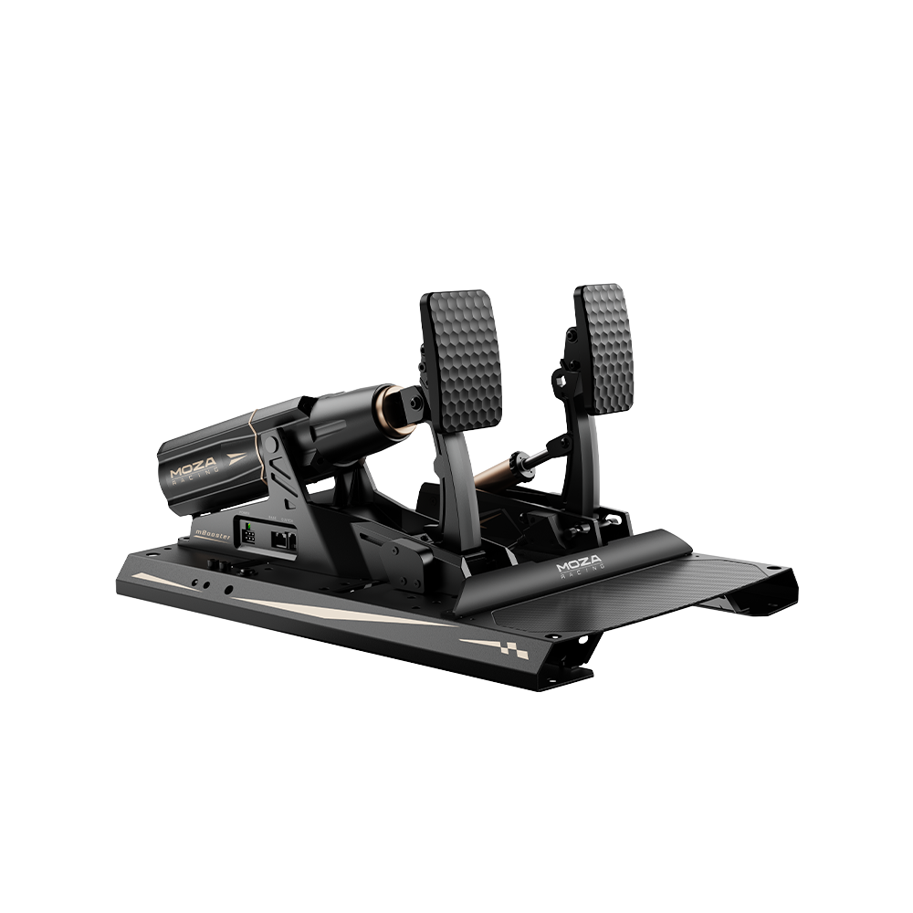 MOZA mBooster Active Pedal Bundle — Pedal Activo con Feedback Dinámico, Doble Sensor de 200 KG y Configuración Inteligente