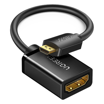 Adaptador Micro HDMI a HDMI (HDMI Tipo D) / 18Gbps / 4K@60Hz / HDR / Tecnología 3D / ARC / Carcasa PC+ABS / HDCP / Longitud de 22 cm (8.66 pulgadas)