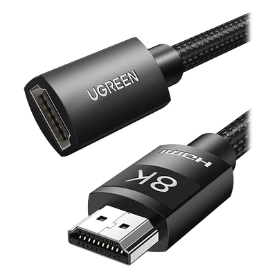 Cable de Extensión HDMI 8K | 1 Metro (3.28 Pies) | Macho a Hembra | HDMI 2.1 | 8K@60Hz | Núcleo de Cobre Puro 28AWG | Soporta la Conexión de Hasta 3 Metros (9.84 Pies) de Largo en HDMI 2.1