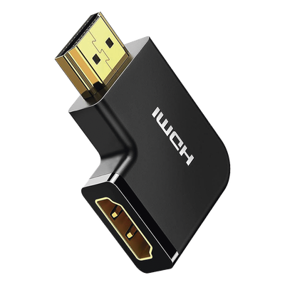 Adaptador HDMI Tipo L Macho a Hembra / Hacia Abajo / HDMI 2.0 4K@60Hz / Proporciona Flexibilidad Sin Doblar los Cables HDMI