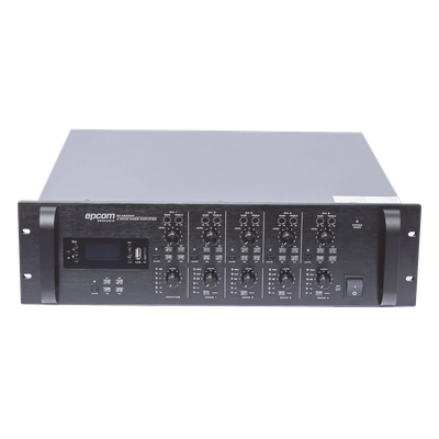 Mezclador Amplificador de Audio - 4 zonas de 240W RMS Hasta 960W | 4 Canales | 5 Entradas | MP3 Tuner USB/SD | 1 Entrada de Micrófono 