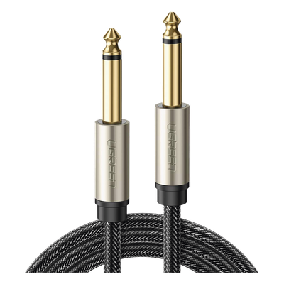 Cable de Audio Mono 6.35mm (1/4") Macho a 6.35mm (1/4") Macho / 10 Metros / Núcleo de Cobre / Blindaje Interno / Nylon Trenzado / Color Negro