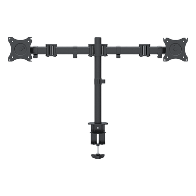 Montaje de Escritorio articulado para 2 monitores de 13 a 27" /  Soporta hasta 10 kg / Vesa 75 x 75 / 100 x 100 / Acero / Giro: 360°