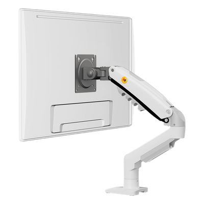 Brazo Ajustable para Monitor Ergonómico / Compatible con Monitores de 17" - 30" / Capacidad de Peso hasta 9 kg / Rotación 360° / Inclinación +85° a  -30° / Giro 180° / Ajuste de Resorte de Gas / Color Blanco
