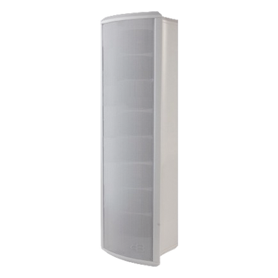 Altavoz de columna para exterior de 40 W, carcasa de aluminio, IP66, entradas de 70/100 V, configurable a 40, 20, 10 o 5 W