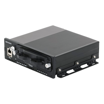 NVR Móvil Vehicular de 8 Canales / 4 PoE + 4 vía Switch / 2 Megapixel / H.265 / GPS + Sensor G / 2 Bahías HDD / RJ45 / Aluminio Industrial