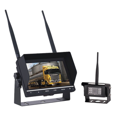 Sistema Profesional Inalámbrico de Cámara de Reversa Infrarroja y Monitor de 7" para Vehículos de Trabajo y Montacargas