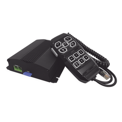 Sirena Vehicular de 100W de Potencia, Incluye Controlador Unimando Para Control de Tonos, 4 Salidas Auxiliares y Microfono