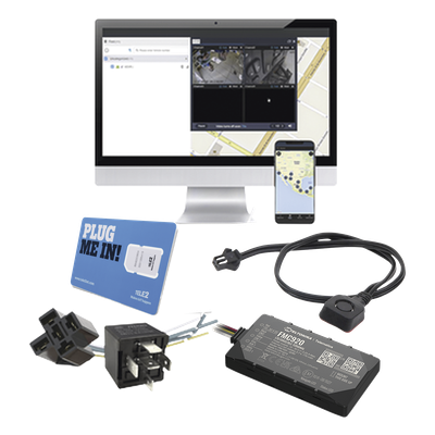 KIT de Localizador 4G LTE, SIM SIM30M2M, VOUCHER POR 1 Mes, Plataforma Por 1 Mes, Relevador y Botón de Pánico.