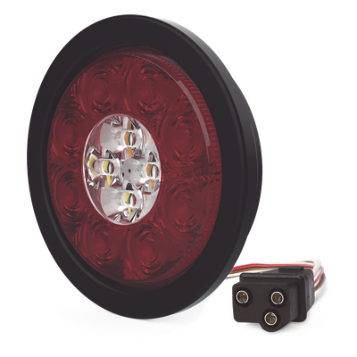 Plafón Circular de 5.4" Para Camiones de Transporte, 16 LED Ultra Brillantes, Color Rojo/Claro/Ambar