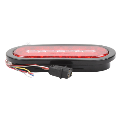 Plafón Ovalado de 7.5" Para Camiones de Transporte, 18 LED Ultra Brillantes, Color Rojo/Claro/Ambar
