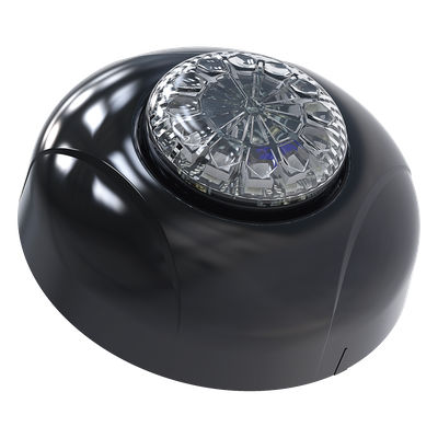 Estrobo Oculto de 12 LED, Rojo/Azul, Lente Transparente, Bisel Negro