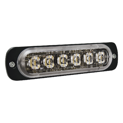 Luz Auxiliar de 6 LED, Ambar, Lente Transparente, SAE