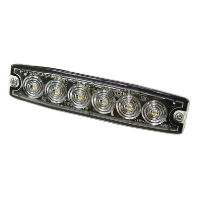 Luz Auxiliar de 6 LED, Ambar, lente Transparente, SAE