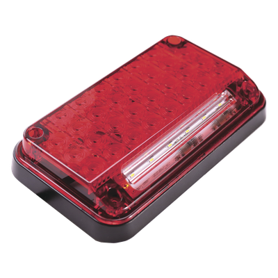 Luz de Advertencia de 7X4", Color Rojo, Con Luz de Trabajo, Ideal para Ambulancias
