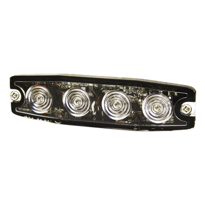 Luz Auxiliar de 4 LED, Ambar, Lente Transparente, SAE