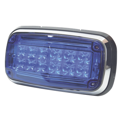 Luz de advertencia 8 X 4", Color Azul, IP67, SAE, Ideal para Ambulancias